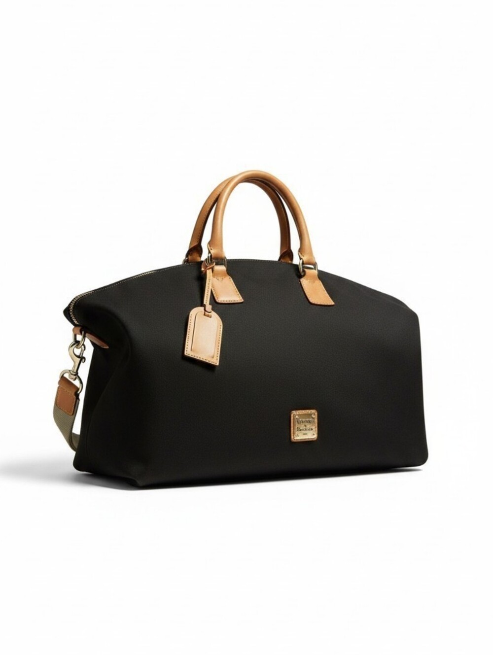 Black & Tan Travel Duffel Bag - 2-in-1 Carry Bag
